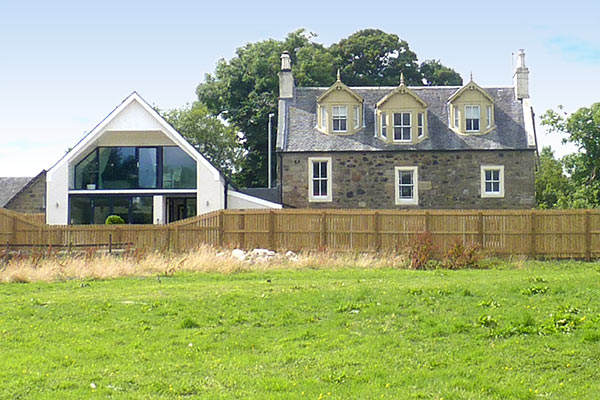 Waterfoot architect designed house from rear
