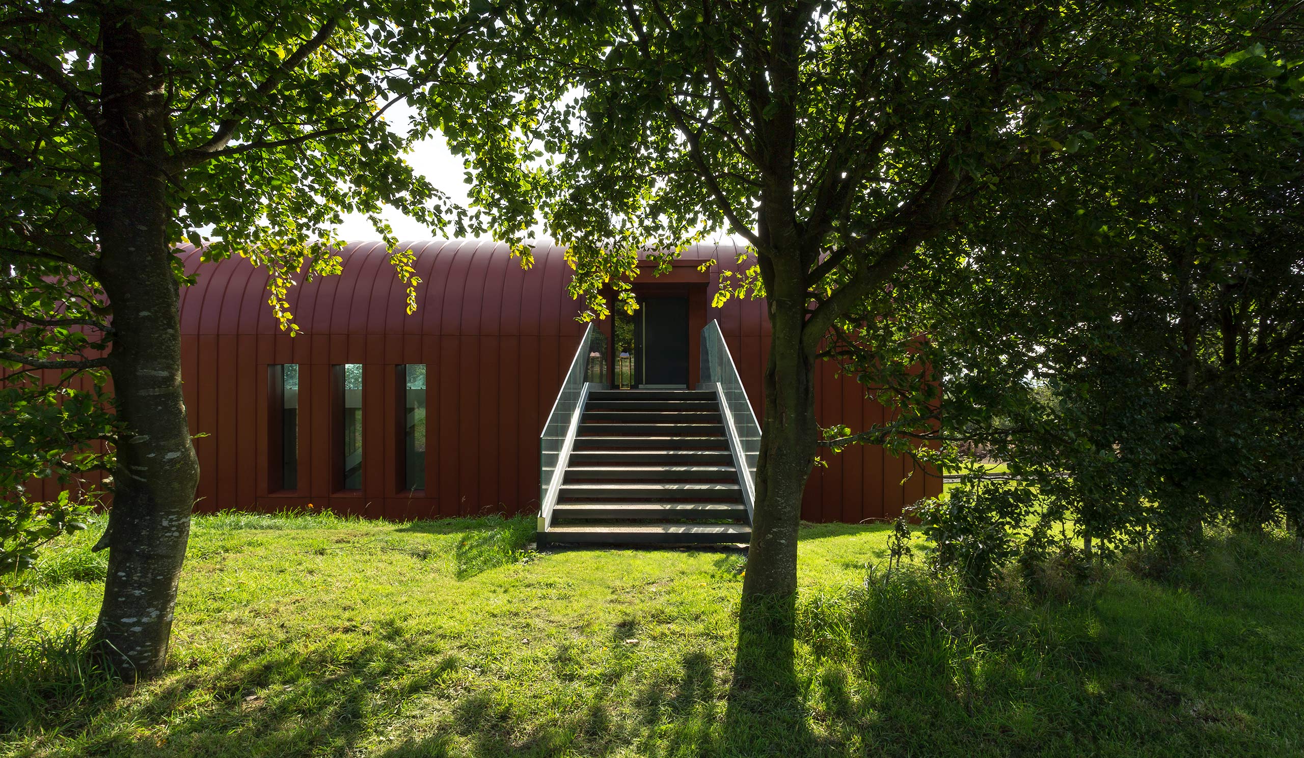 entrance to Kinross Passive House by architects in Scotland