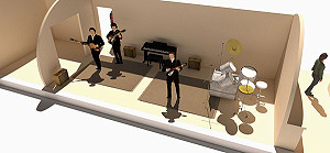 Design of music practice room in nissan hut conversion