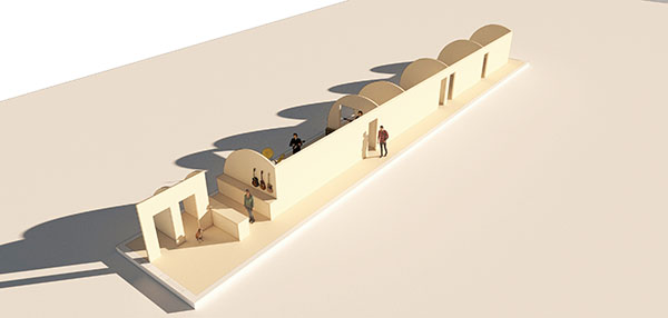 Sections of the design for music practice rooms and recording studio