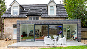 Architect designed brick extension in Bearsden